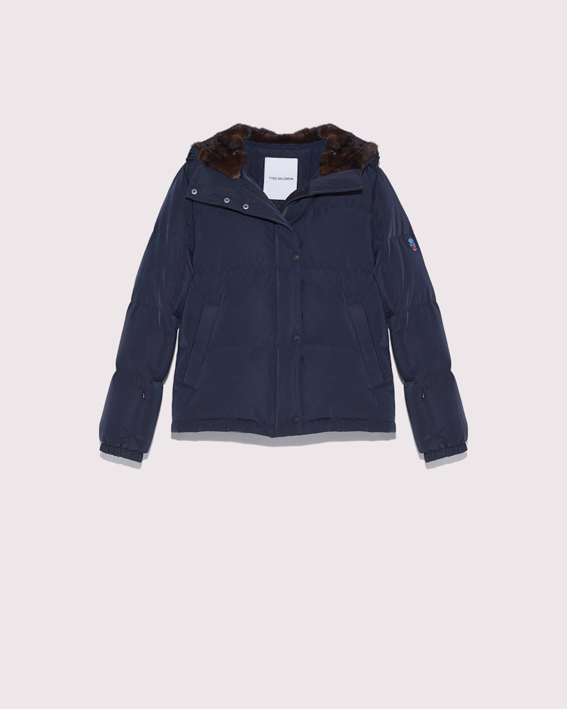doudoune-courte-skiwear-avec-fourrure-de-vison-bleu-fonce-23wfv01160s22ga7048 -Yves Salomon