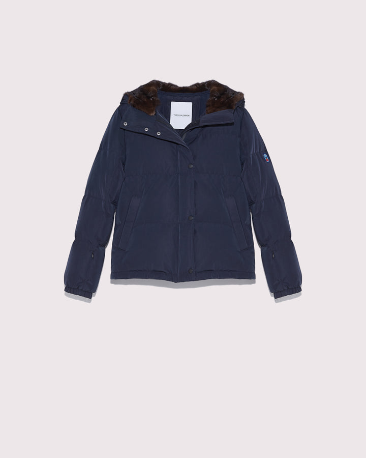 doudoune-courte-skiwear-avec-fourrure-de-vison-bleu-fonce-23wfv01160s22ga7048 -Yves Salomon