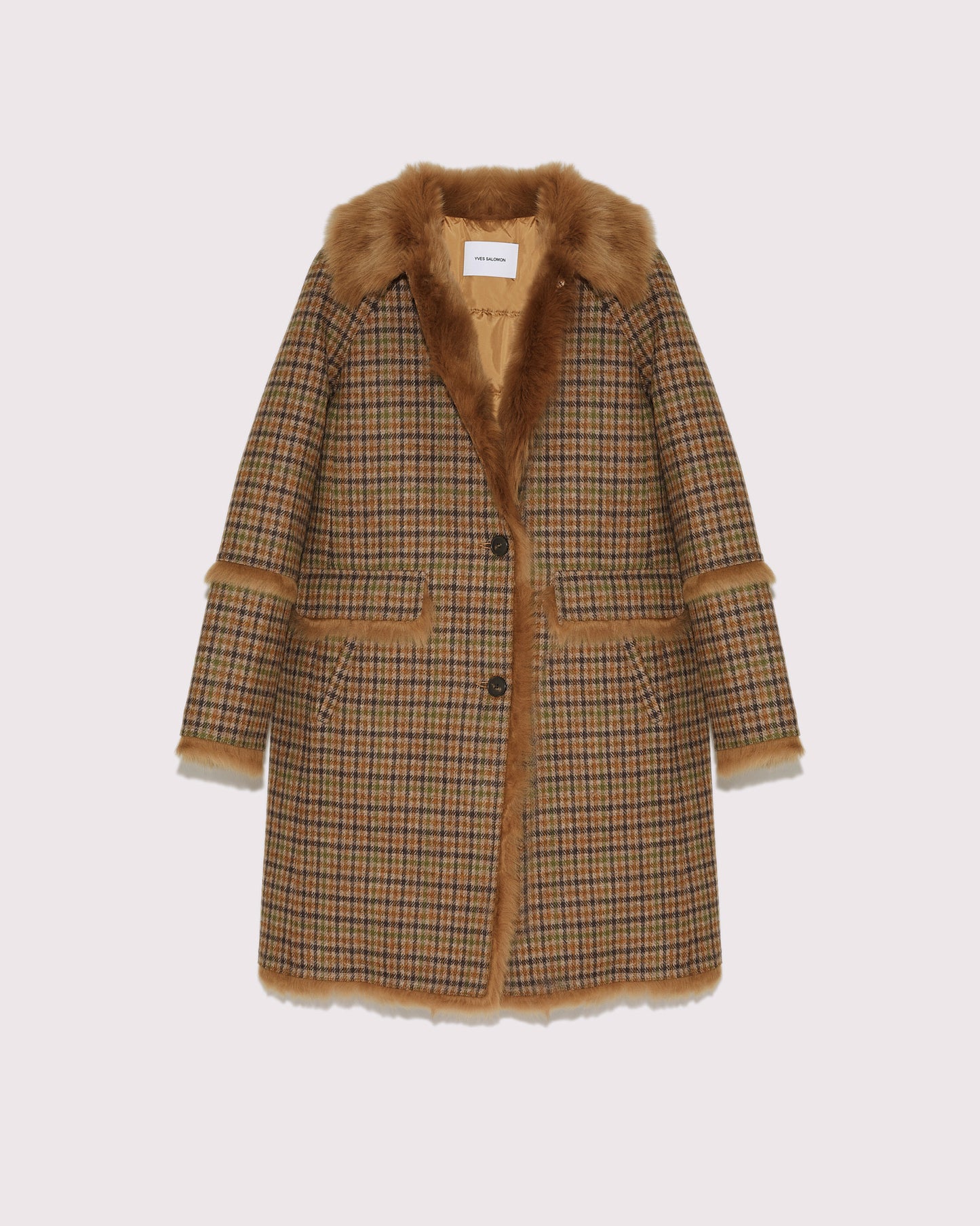 Black Friday 2025 - Yves Salomon - Manteau en lainage et peau lainée