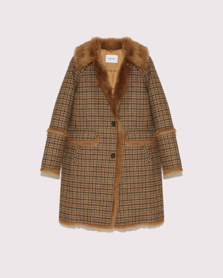 Black Friday 2025 - Yves Salomon - Manteau en lainage et peau lainée