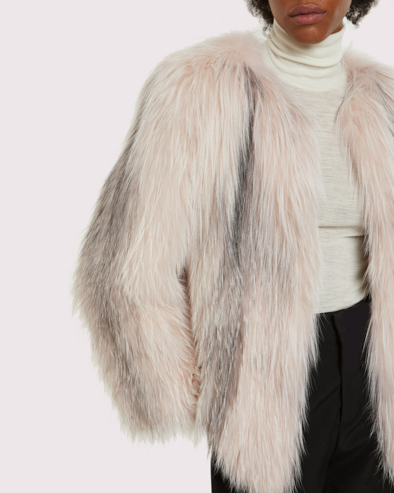 Knitted fox fur jacket